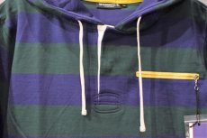 画像3: Border Rugby Hoodie Green Navy ボーダー ラグビー フーディー グリーン ネイビー ラガーシャツ  (3)