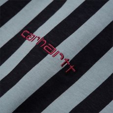 画像5: Stripe L/S Tee Maroon Chacoal Grey Grey Black ストライプ embroidery 刺繍 Logo 長袖 Tシャツ (5)