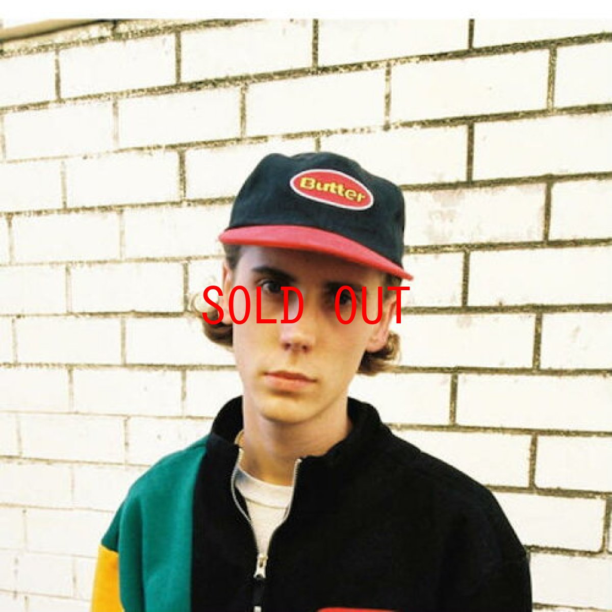 画像1: Badge 6 Panel Cap Black Red Green Navy ストラップ バック キャップ (1)