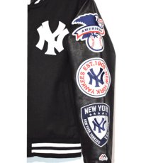 画像4: Majestic(マジェスティック) New York Yankees PU Leather Multi Wappen Stadium Jacket ニューヨーク ヤンキース スタジアム ジャケット (4)