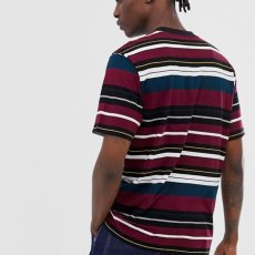 画像4: Flint S/S Multi Color Border Tee T-Shirt Wine Red ロゴ ボーダー 半袖 Tシャツ (4)