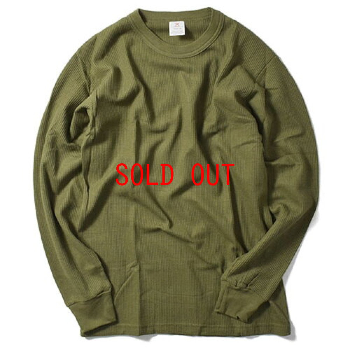 画像1: Thermal L/S Tee Olive Solid サーマル 無地 Tシャツ (1)