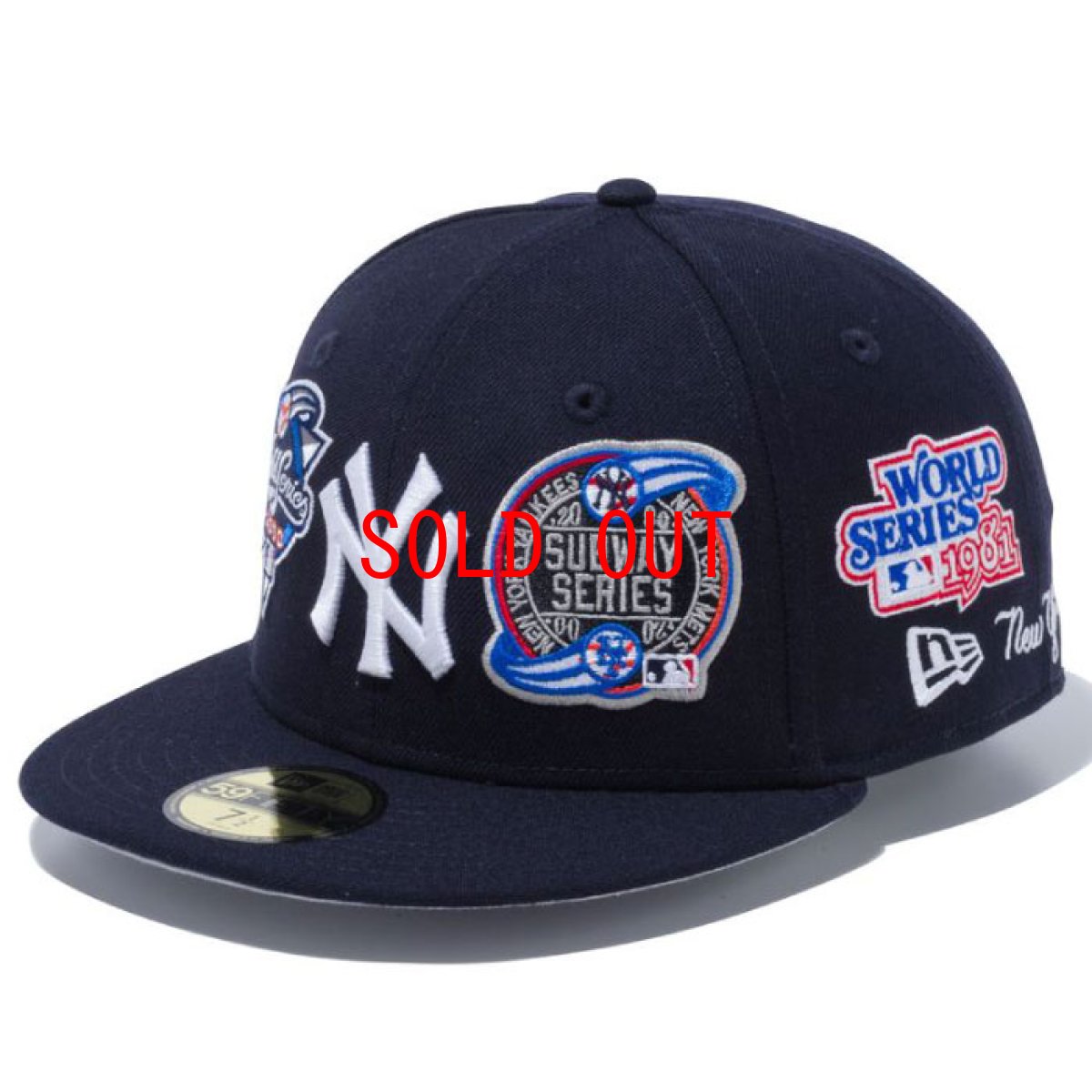 画像1: 59Fifty NewYork Yankees Cap Navy White ネイビー ホワイト ニューヨーク ヤンキース 全面 刺繍 デザイン ワールド シリーズ キャップ 帽子 MLB 公式 Official (1)