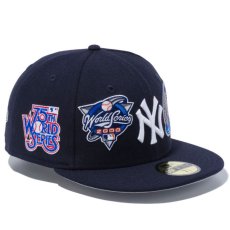 画像3: 59Fifty NewYork Yankees Cap Navy White ネイビー ホワイト ニューヨーク ヤンキース 全面 刺繍 デザイン ワールド シリーズ キャップ 帽子 MLB 公式 Official (3)