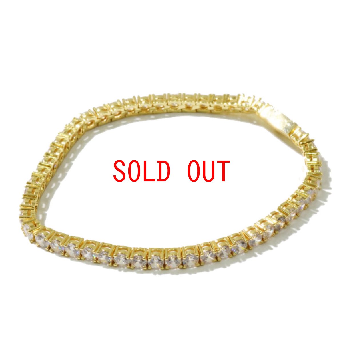 画像1:  5mm 14K Gold Single Row Tennis Bracelet ブレスレット Gold Silver ゴールド シルバー テニス チェーン (1)