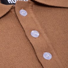 画像5: Knitted Polo Sweater ロゴ ニット ポロ セーター シャツ Brown (5)