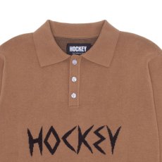 画像2: Knitted Polo Sweater ロゴ ニット ポロ セーター シャツ Brown (2)