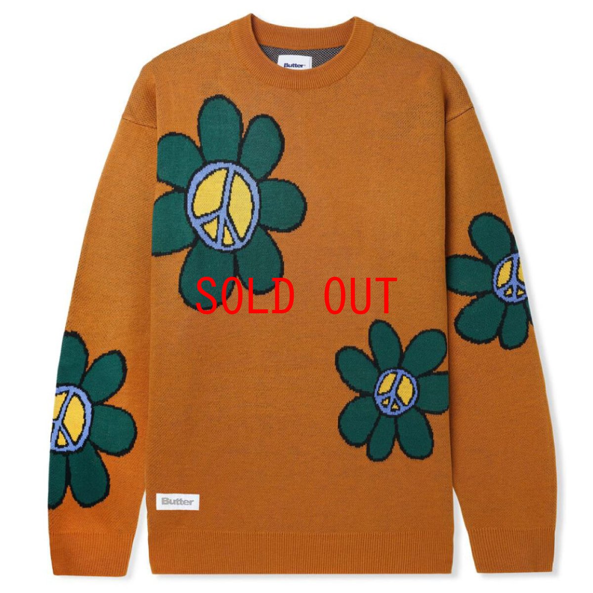 画像1: Flowers Knit Sweater フラワー クルーネック ニット セーター (1)