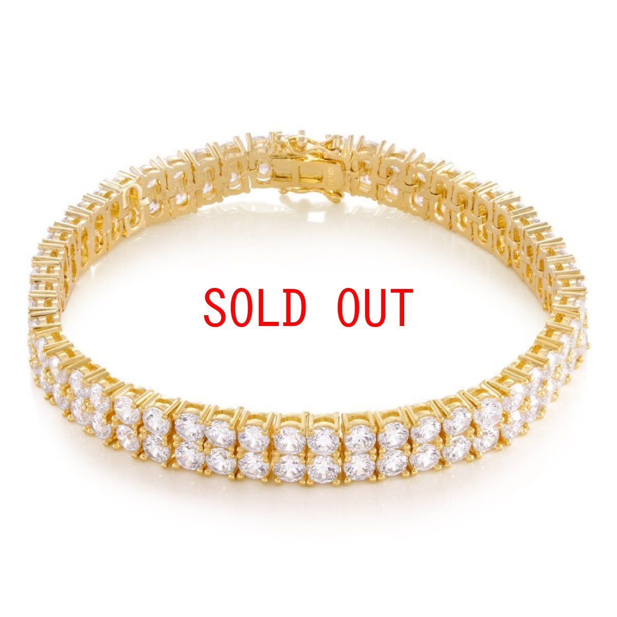 画像1:  Dual 8mm Double Row Tennis Bracelet テニス チェーン ダブル ブレスレット (1)