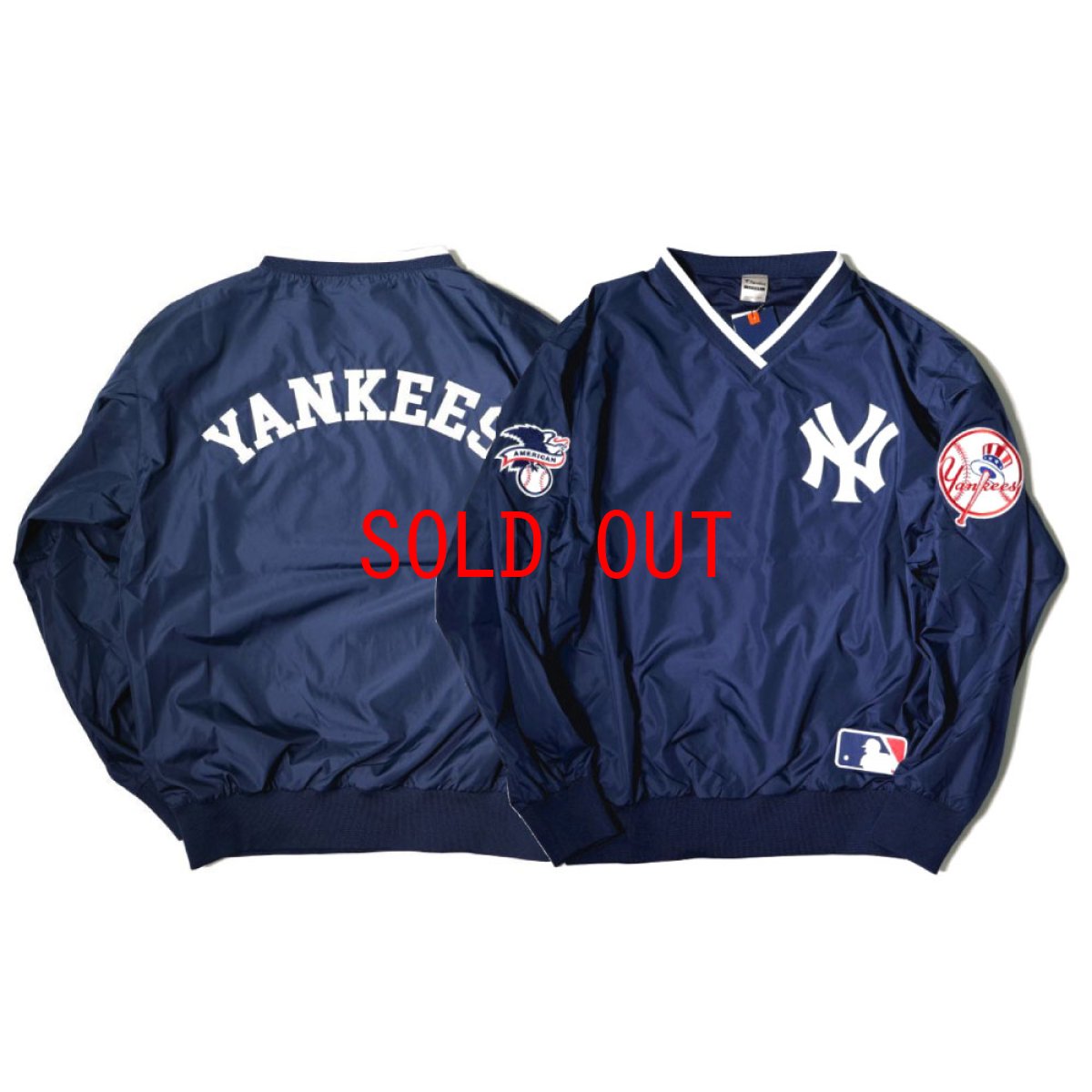 画像1: X New York Yankees Pullover Nylon Jacket ニューヨーク ヤンキース ナイロン プルオーバー ジャケット MLB 公式 Official  (1)
