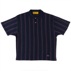 画像2: PINGAUGE S/S Knit Polo Shirt NVY 半袖 ストライプ ニット ポロ シャツ (2)