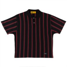 画像2: PINGAUGE S/S Knit Polo Shirt BLK 半袖 ストライプ ニット ポロ シャツ (2)