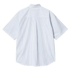 画像4: Linus Stripe S/S Shirt Bleach BLU 半袖 ルーズフィット ストライプ シャツ (4)