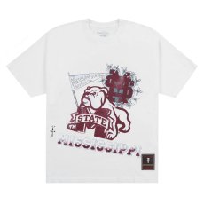 画像1: × Mitchell & Ness × UNIVERSITY OF Mississippi Bulldogs S/S Tee ミッチェルアンドネス ミシシッピ ブルドッグス 半袖 Tシャツ (1)