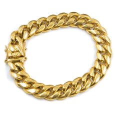 画像2: Miami Cuban Link Gold Bracelet 12mm ブレスレット ゴールド (2)