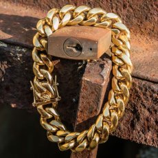 画像9: Miami Cuban Link Gold Bracelet 12mm ブレスレット ゴールド (9)