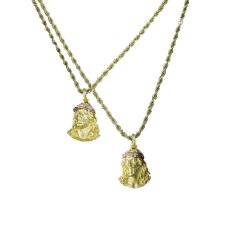 画像2: Matte Mini Jesus Piece Rope Chain Necklace GLD マット ミニ ジーザス ロープ チェーン ネックレス (2)