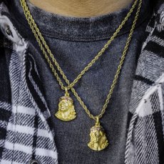 画像5: Matte Mini Jesus Piece Rope Chain Necklace GLD マット ミニ ジーザス ロープ チェーン ネックレス (5)