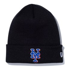 画像1: New York Mets MLB Team Logo  Knit Cap ベーシック カフ ニット ニューヨーク メッツ ニット キャップ 帽子 (1)