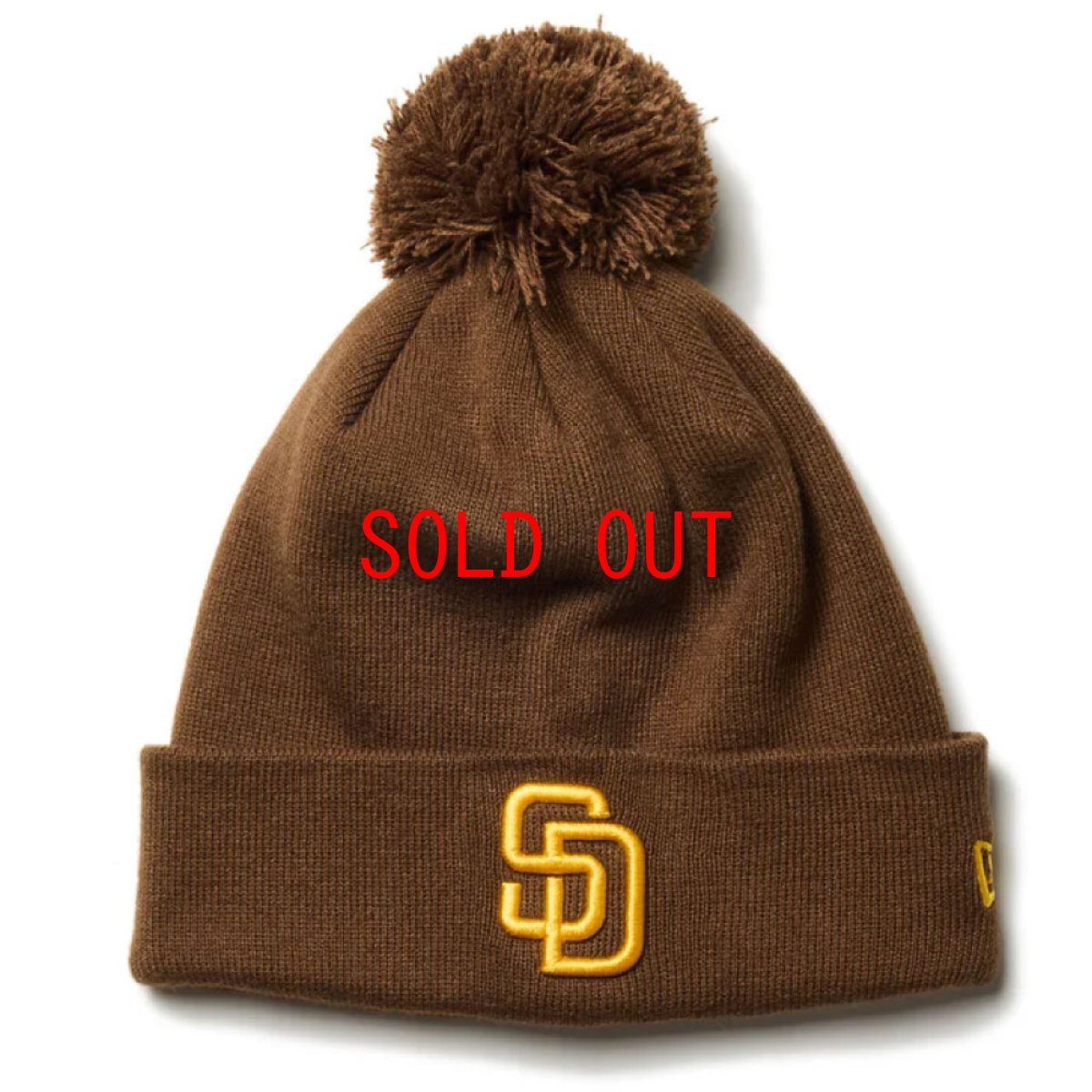 画像1: San Diego Padres MLB Team Logo PomPom Knit Cap ポンポン ニット リブ サンディエゴ パドレス キャップ 帽子 (1)