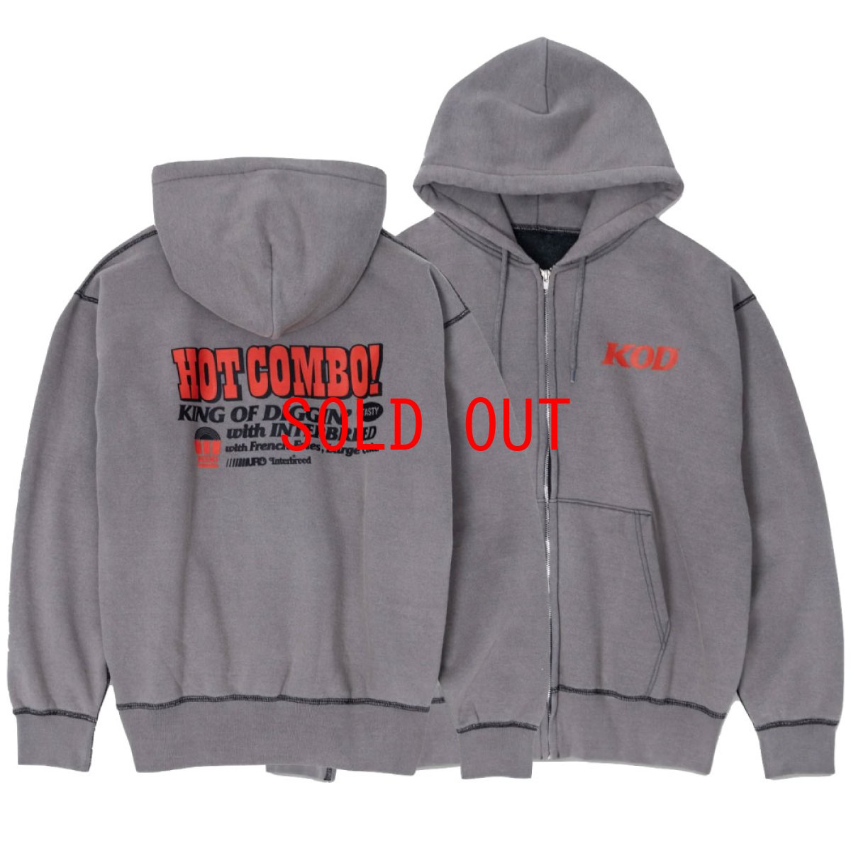 画像1: KING OF DIGGIN’ Faded Zip Sweat Hoodie” Washed ジップ スウェットフーディ ヘヴィ 12.4oz DJ MURO (1)