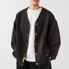 画像1: HERRINGAN Cardigan ストライプ スナップ カーディガン (1)