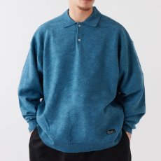 画像1: JAQWIRE L/S Knit Polo Shirts ジャガード ニット ポロ シャツ (1)