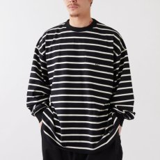 画像1: MEGANDA L/S Boeder Cut&Saw Tee BLK 長袖 ヘビーオンス ボーダー Tシャツ (1)