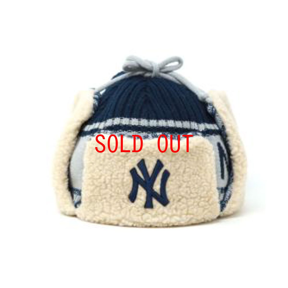 画像1: MLB New York Yankees Knit Trapper ニューヨーク・ヤンキース ニット トラッパー キャップ 帽子 (1)