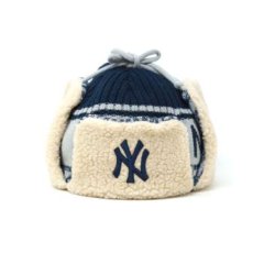 画像1: MLB New York Yankees Knit Trapper ニューヨーク・ヤンキース ニット トラッパー キャップ 帽子 (1)