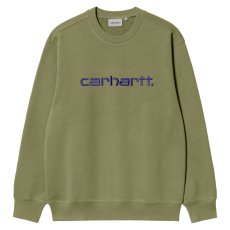 画像3: Logo Crewneck Sweat Capulet Green カーハート クルーネック スウェット シャツ (3)