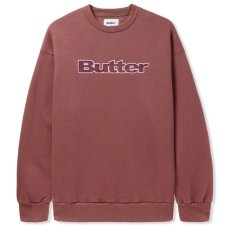 画像1: Cord Logo Crewneck Sweatshirt Rhubard MRN コーデュロイ ロゴ クルーネック スウェット シャツ (1)