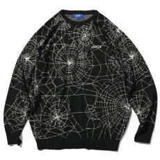 画像1: Spiderweb Knit Sweater BLK スパイダーウェブ ニット セーター (1)