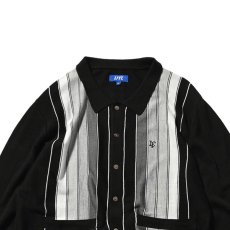 画像8: Striped Knit Cardigan BLK ストライプ ニット カーディガン (8)