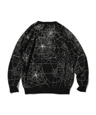 画像2: Spiderweb Knit Sweater BLK スパイダーウェブ ニット セーター (2)