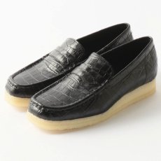 画像2: Wmns Wallabee Loafer Croc クラークス オリジナルズ ウィメンズ レディース ワラビー ローファー ブラック クロコ クレープソール (2)