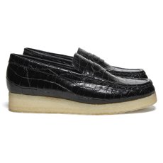 画像4: Wmns Wallabee Loafer Croc クラークス オリジナルズ ウィメンズ レディース ワラビー ローファー ブラック クロコ クレープソール (4)