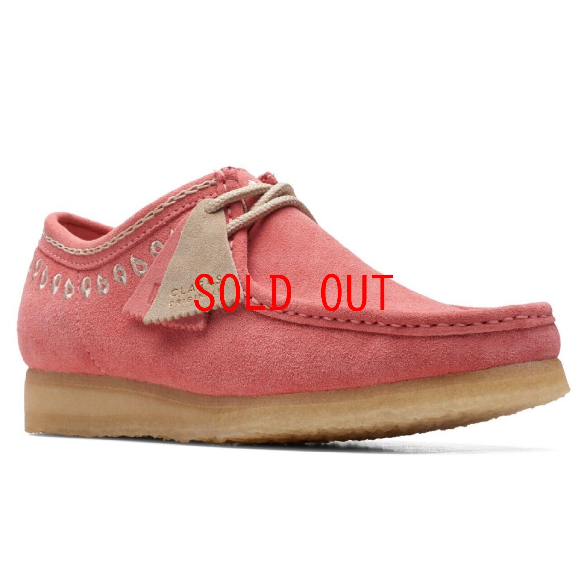 画像1: Wallabee Lo Pink Embroidery ワラビー ロー ピンク エンブロイダリー スエード メンズ (1)