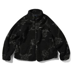 画像1: Rose Allover Patterned Fleece Jacket ローズ フリース ジャケット (1)