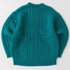 画像3: FISHARAN Crewneck Fisherman Knit GRN クルーネック 3ゲージ ウールヤーン フィッシャーマン ニット (3)