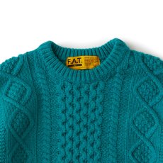 画像4: FISHARAN Crewneck Fisherman Knit GRN クルーネック 3ゲージ ウールヤーン フィッシャーマン ニット (4)