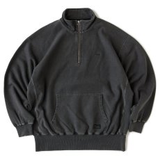 画像2: U.P.Half US Cotton Half Zip Sweat BLK ヘビーウェイト ピグメント ハーフジップ スウェット シャツ (2)