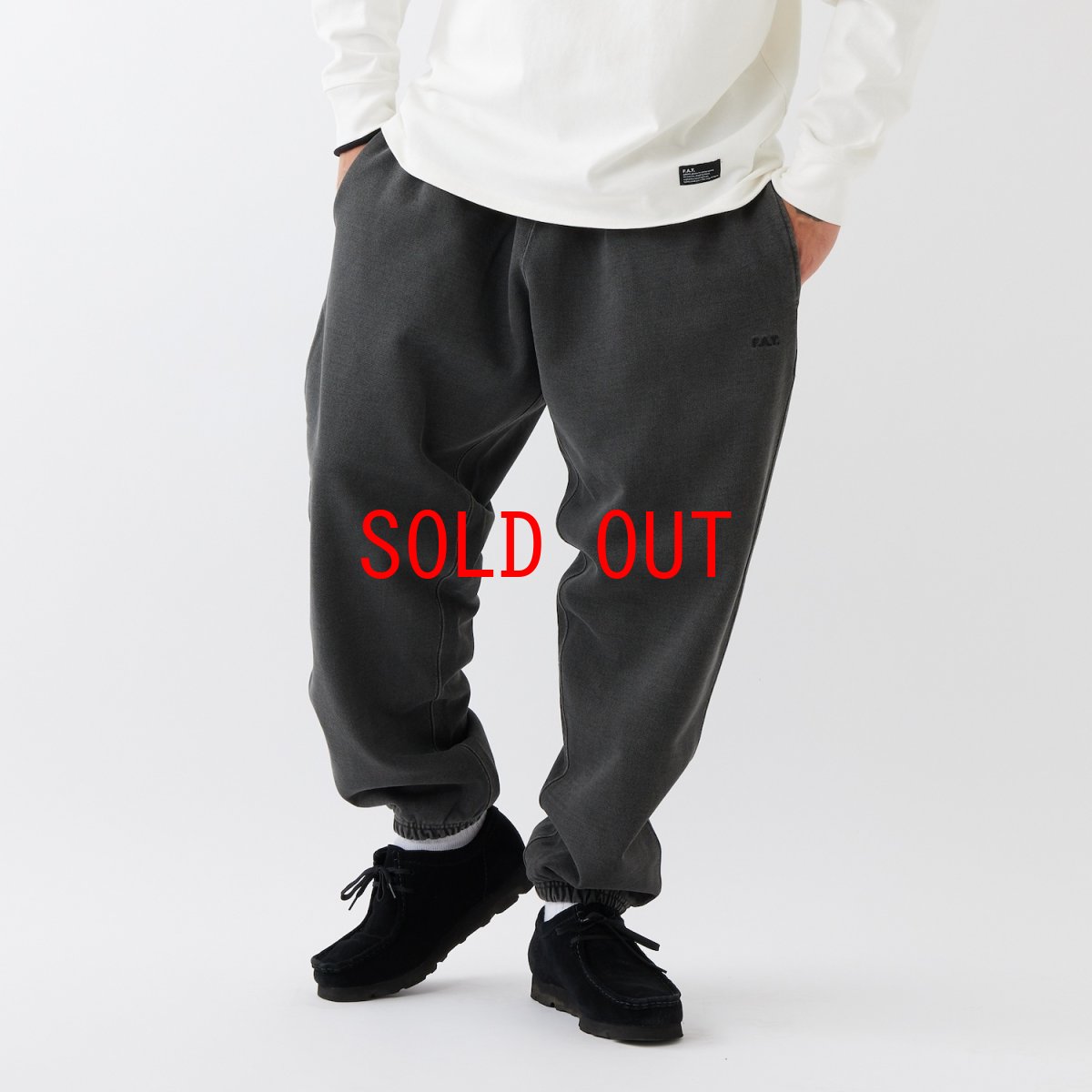 画像1: U.P.Track US Cotton Sweat Pants BLK ヘビーウェイト ピグメント スウェット パンツ (1)