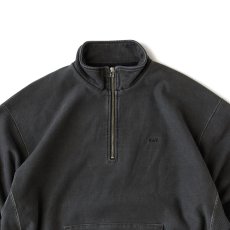 画像4: U.P.Half US Cotton Half Zip Sweat BLK ヘビーウェイト ピグメント ハーフジップ スウェット シャツ (4)