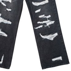 画像5: Paladin Damaged Flare Denim Pants BLK ダメージ ジーンズ カスタム デニム フレア パンツ (5)