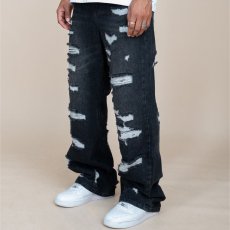 画像9: Paladin Damaged Flare Denim Pants BLK ダメージ ジーンズ カスタム デニム フレア パンツ (9)