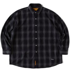 画像2: GIGADATION Ombre Flannel Check Shirts GRY オンブレ チェック ネルシャツ チェック シャツ (2)