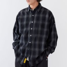 画像1: GIGADATION Ombre Flannel Check Shirts GRY オンブレ チェック ネルシャツ チェック シャツ (1)